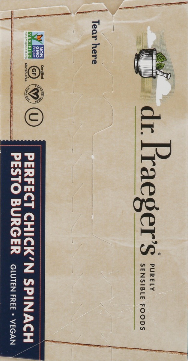 slide 6 of 9, Dr. Praeger's Chick'N Spinach Pesto Burger 2 - 4 Oz Burgers, 1 ct