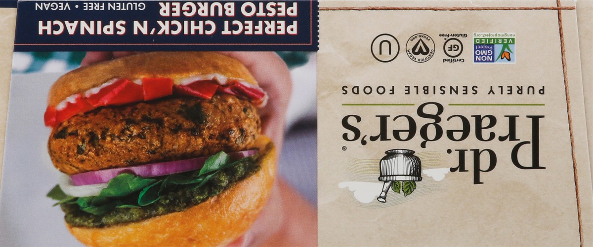 slide 7 of 9, Dr. Praeger's Chick'N Spinach Pesto Burger 2 - 4 Oz Burgers, 1 ct