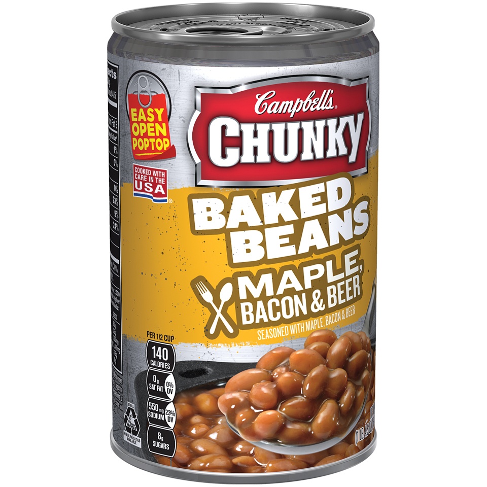 slide 1 of 1, Campbell's Chunky Maple Bacon & Beer Baked Beans, 20.5 oz