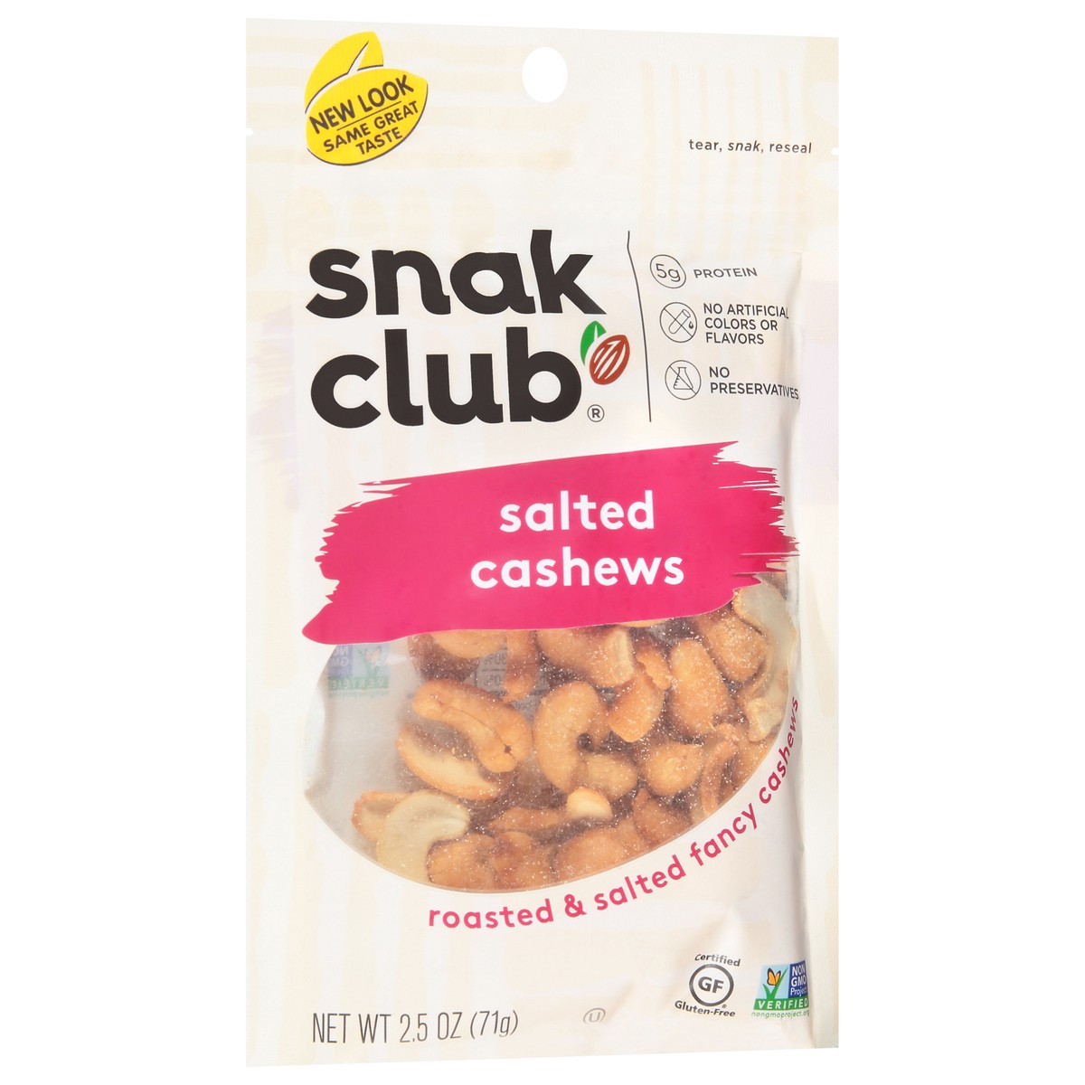 slide 5 of 12, Snak Club Salted Cashews 2.5 oz, 2.5 oz