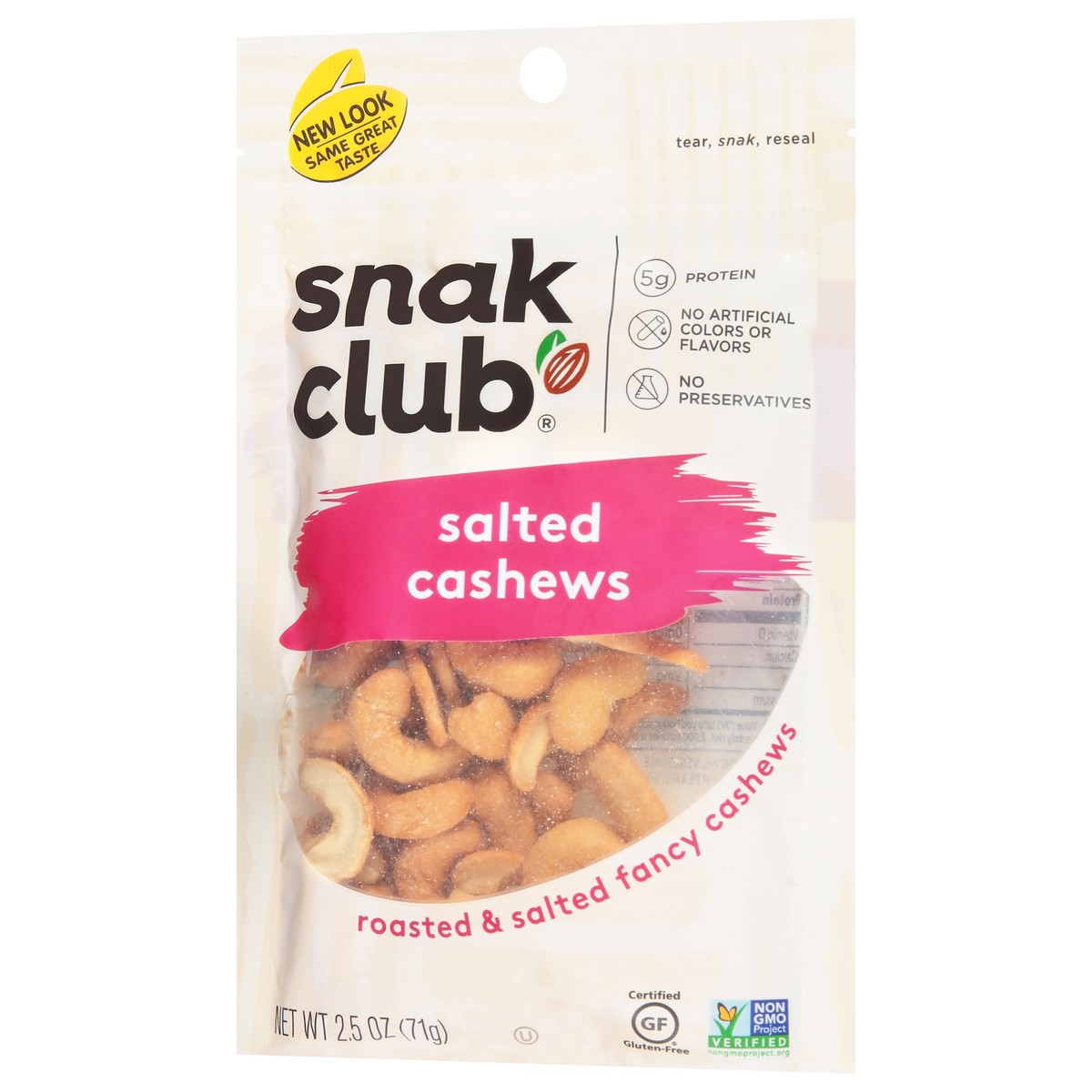 slide 6 of 12, Snak Club Salted Cashews 2.5 oz, 2.5 oz