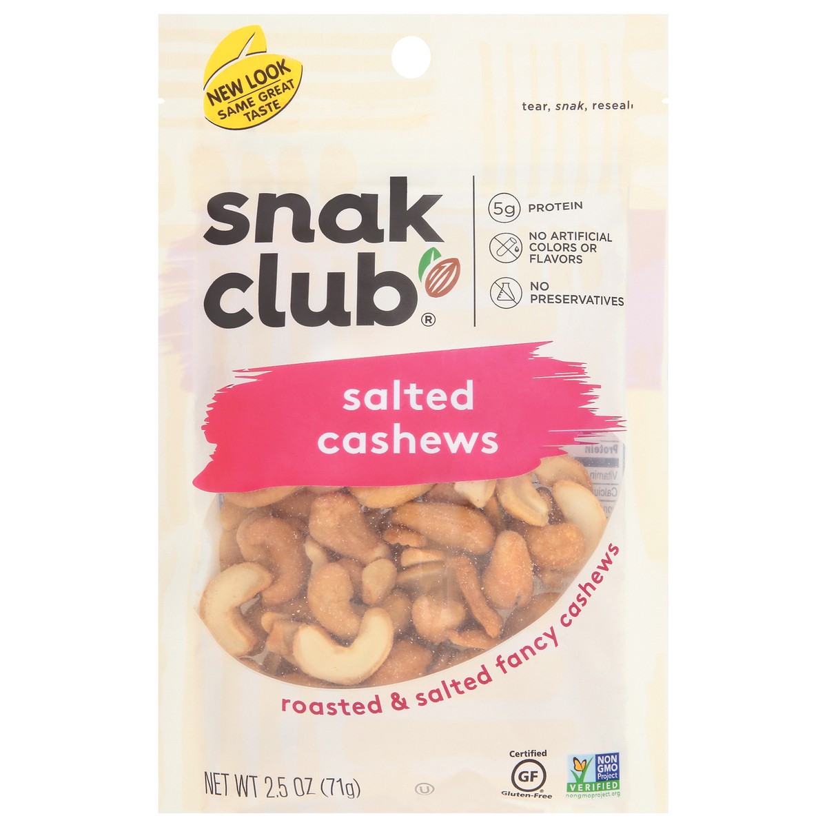 slide 1 of 12, Snak Club Salted Cashews 2.5 oz, 2.5 oz