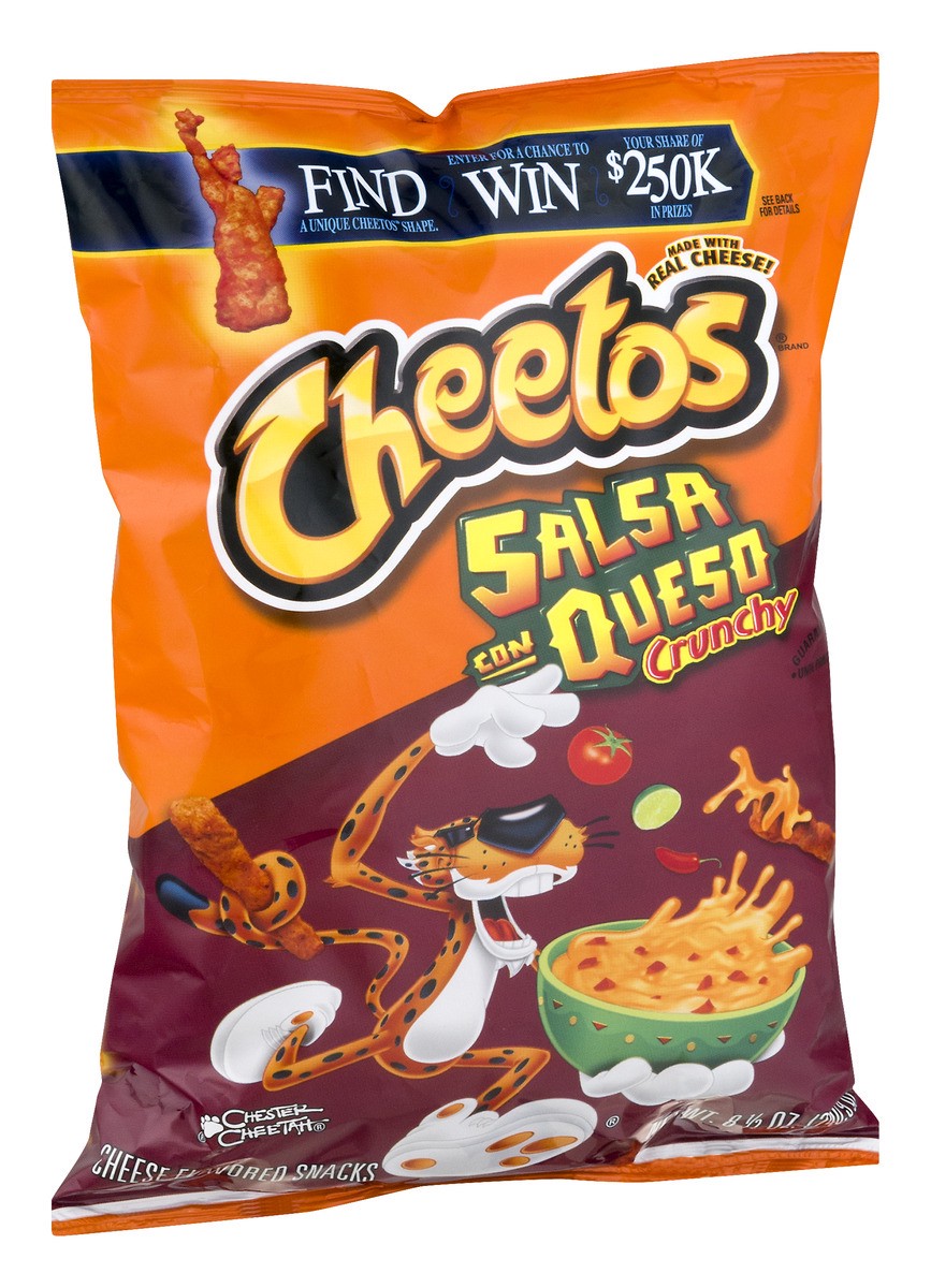 slide 2 of 7, Cheetos Crunchy Salsa Con Queso Cheese Flavored Snack 8.5 Ounce Plastic Bag, 8.5 oz