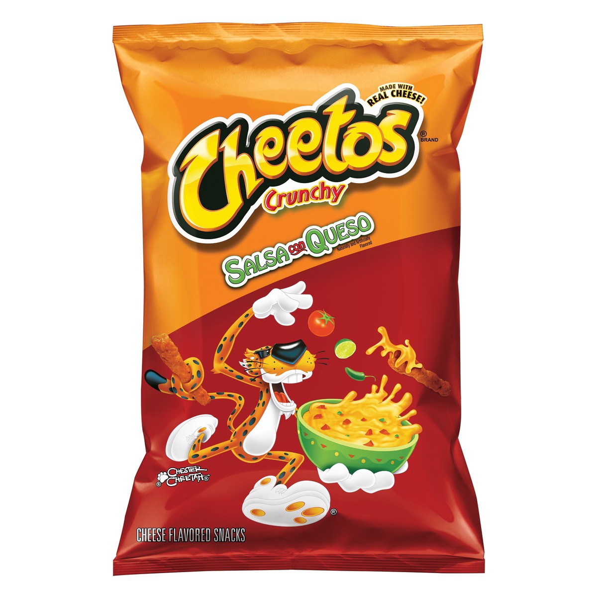 slide 6 of 7, Cheetos Crunchy Salsa Con Queso Cheese Flavored Snack 8.5 Ounce Plastic Bag, 8.5 oz