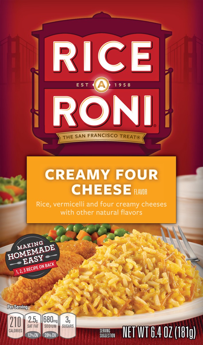 slide 2 of 9, Rice-A-Roni Rice Mix, Four Cheese, 6.4 oz