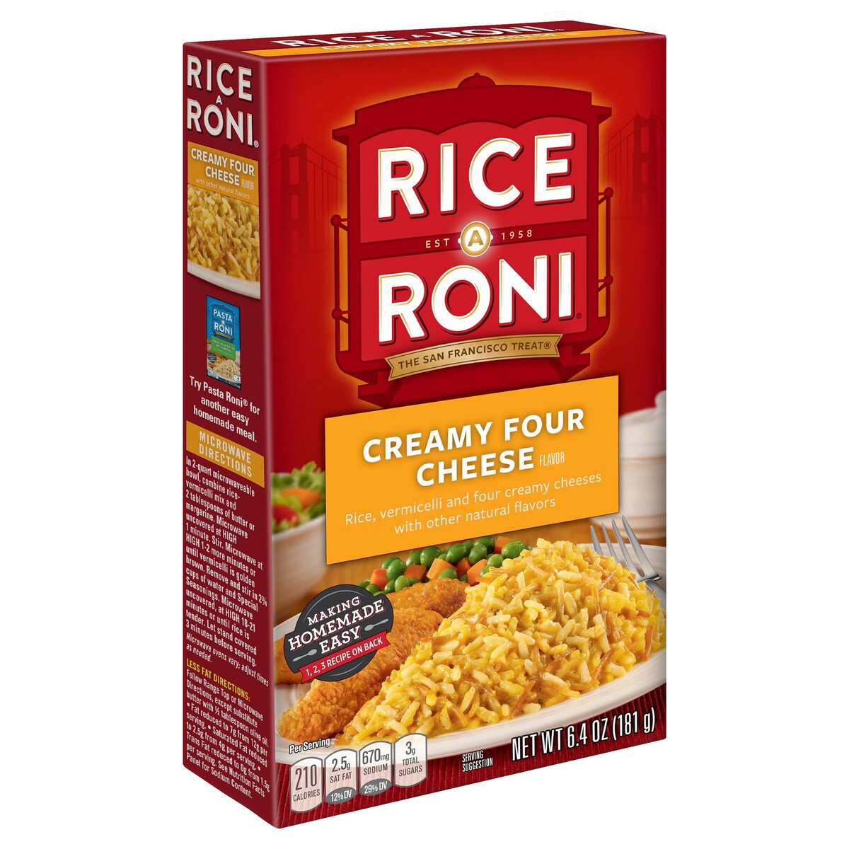 slide 6 of 9, Rice-A-Roni Rice Mix, Four Cheese, 6.4 oz