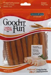 Healthy Hide Good 'n' Fun Dog Treats Gourmet Ribs Triple Flavor Pouch - 4 oz
