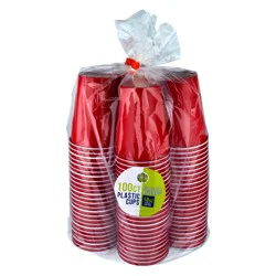 Worthy Red Plastic Cups 18Oz