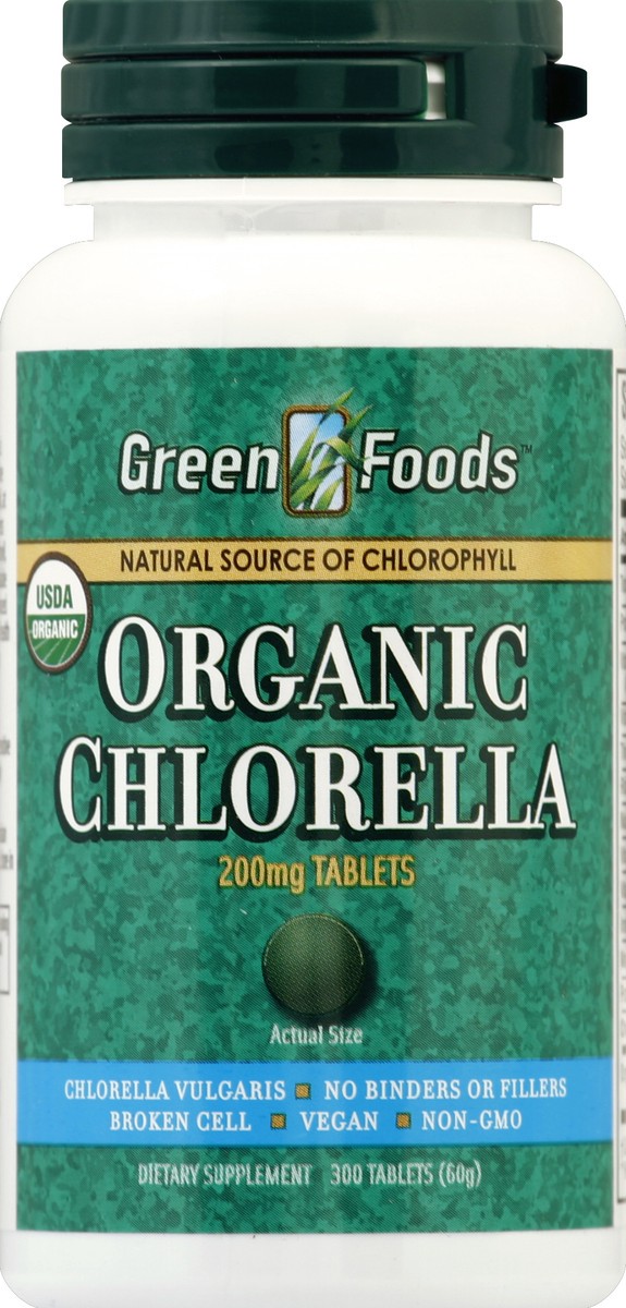 slide 2 of 3, Green Foods Chlorella Tabs, 300 ct