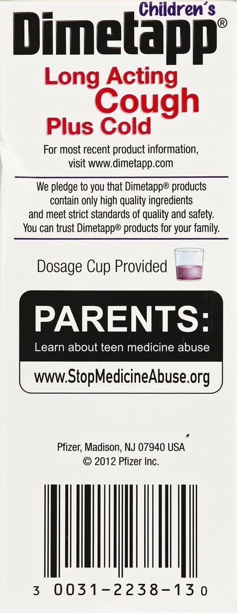 slide 3 of 4, Dimetapp Children's Long Acting Cough Plus Cold Grape Flavor, 4 fl oz