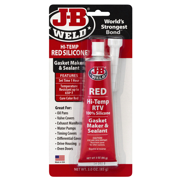 slide 1 of 1, J-B Weld Red HI-Temp RTV Gasket maker, 1 ct