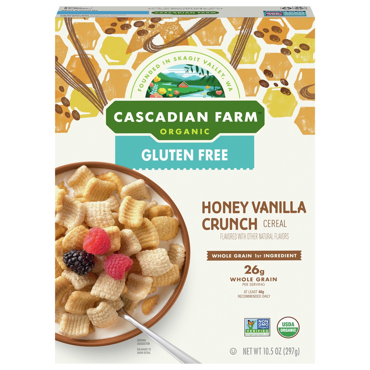 slide 13 of 14, Cascadian Farm Organic Gluten Free Honey Vanilla Crunch Cereal, 10.5 oz., 10.5 oz