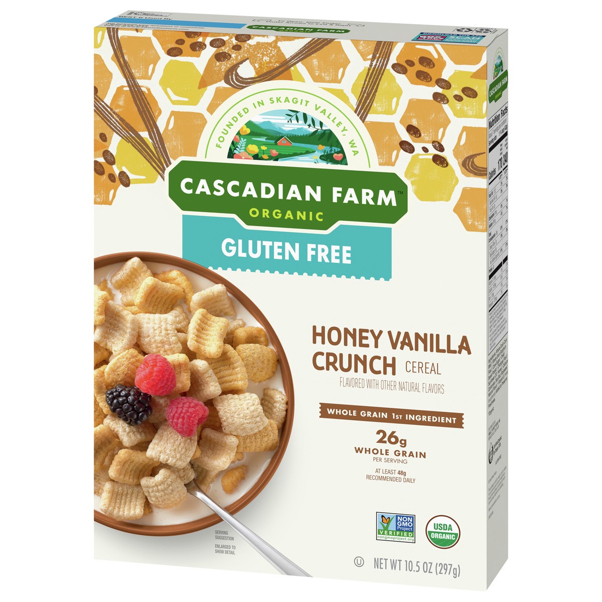 slide 4 of 14, Cascadian Farm Organic Gluten Free Honey Vanilla Crunch Cereal, 10.5 oz., 10.5 oz