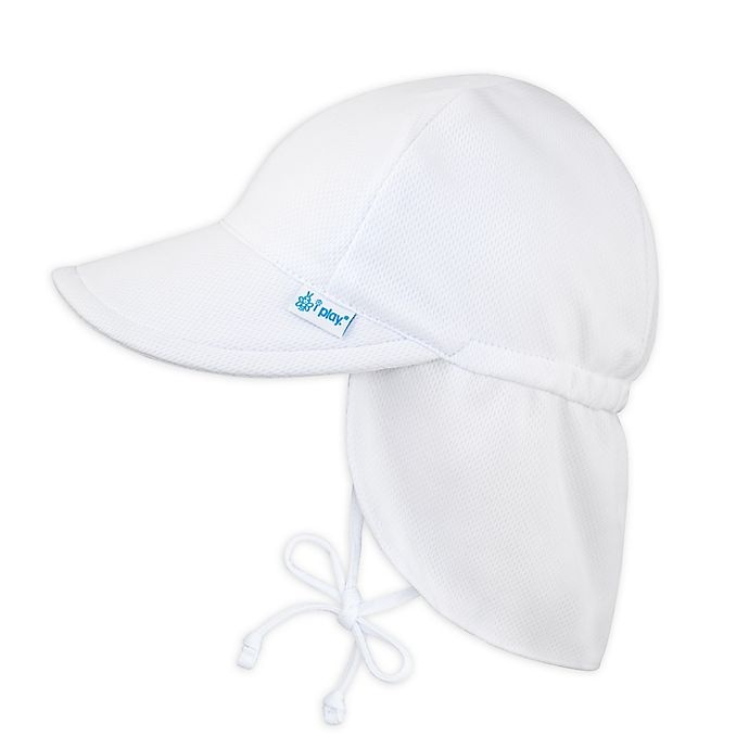 slide 1 of 3, i play. by Green Sprouts Infant Breathable Flap Swim & Sun Hat - White, 1 ct