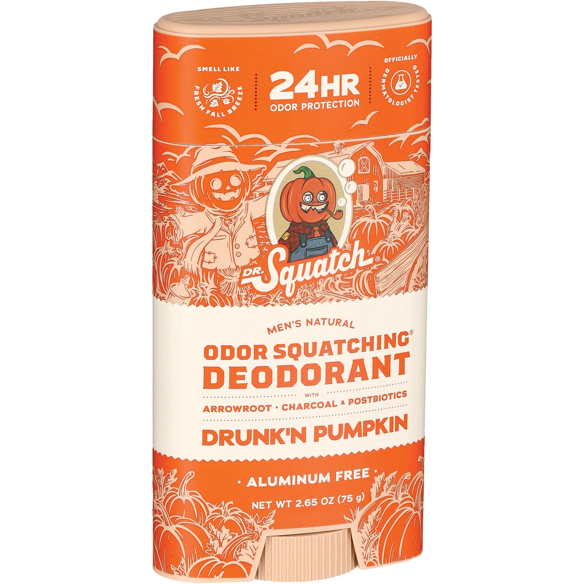 slide 1 of 1, Dr. Squatch Halloween Men's Natural Deodorant - Drunk'n Pumpkin, 2.65 oz