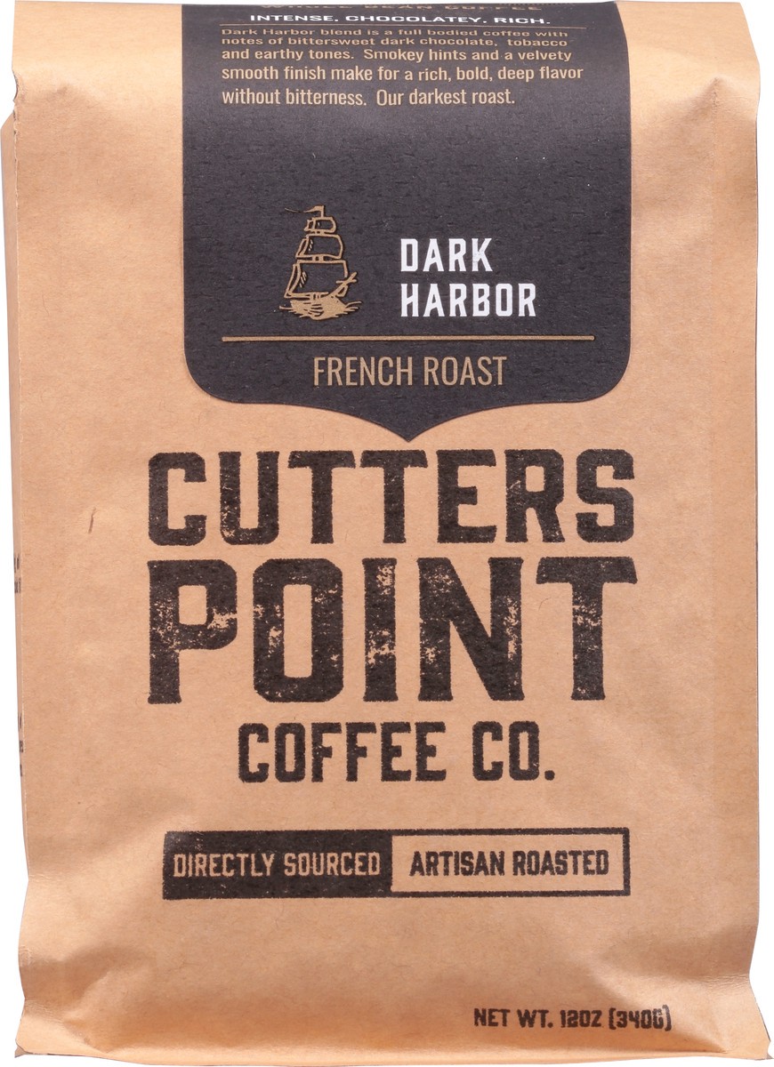 slide 3 of 9, Cutters Point Coffee Co. Whole Bean French Roast Dark Harbor Coffee- 12 oz, 12 oz