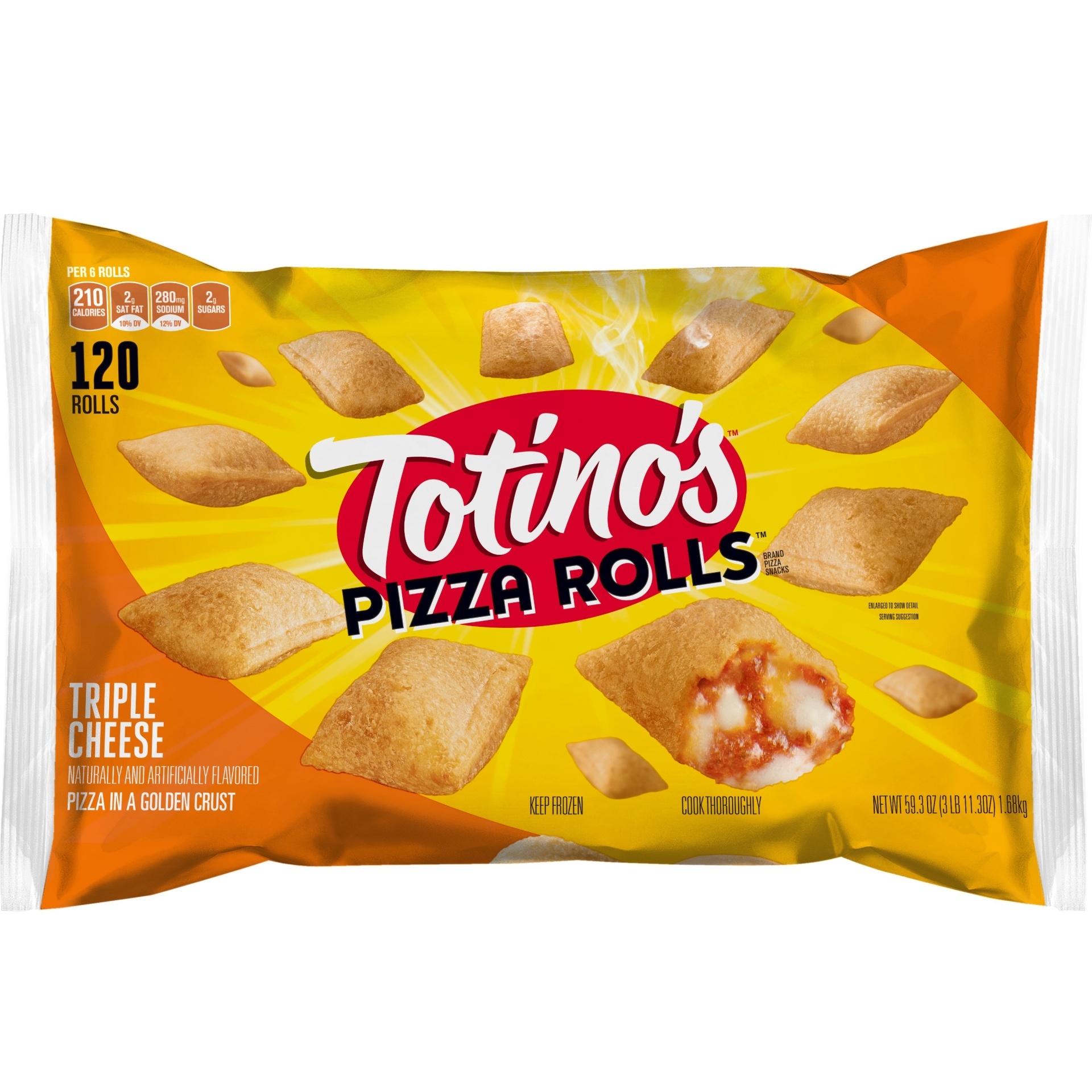 slide 1 of 1, Totino's Triple Cheese Pizza Rolls, 120 ct