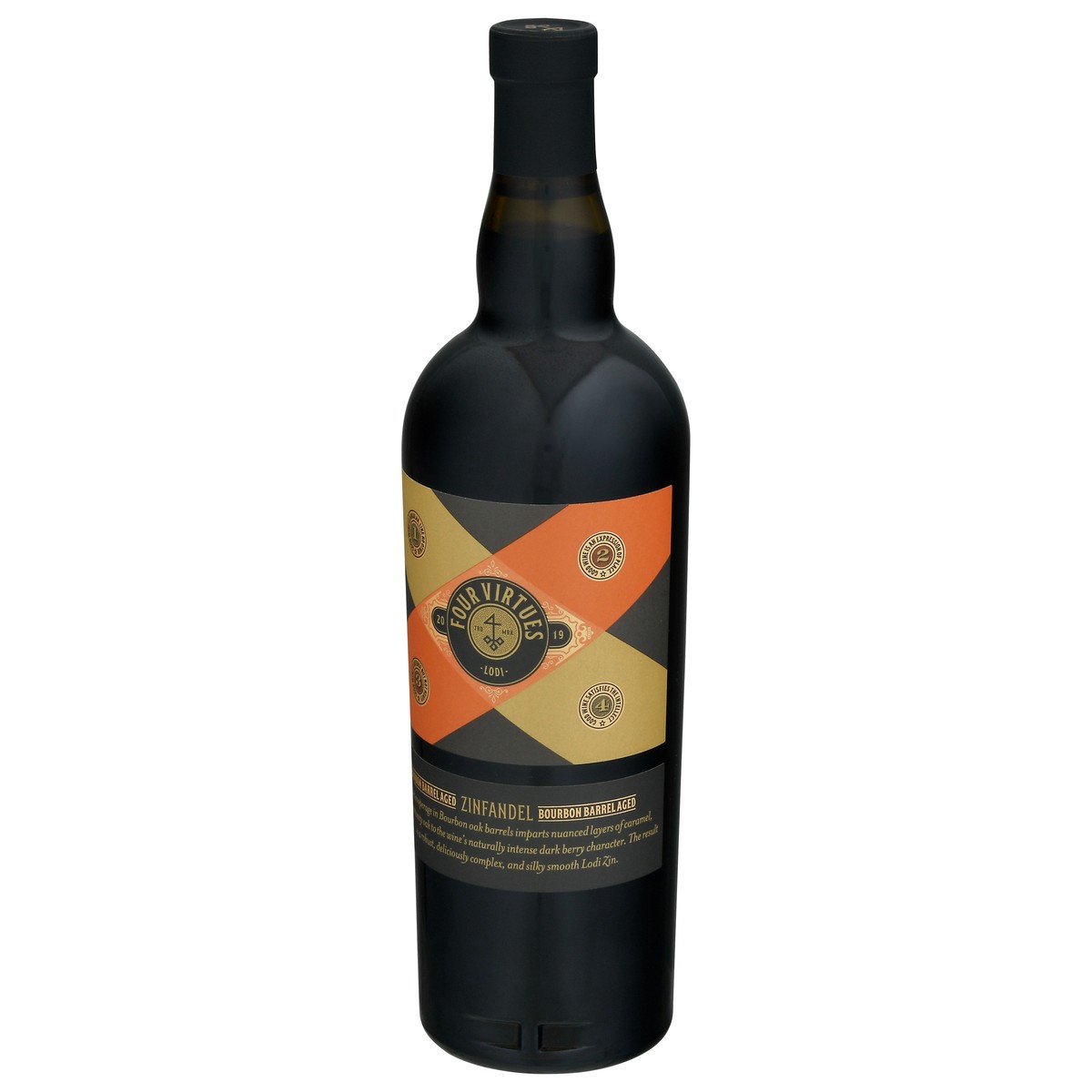 slide 3 of 9, Four Virtues Wine Bourbon Zinfandel, 750 ml
