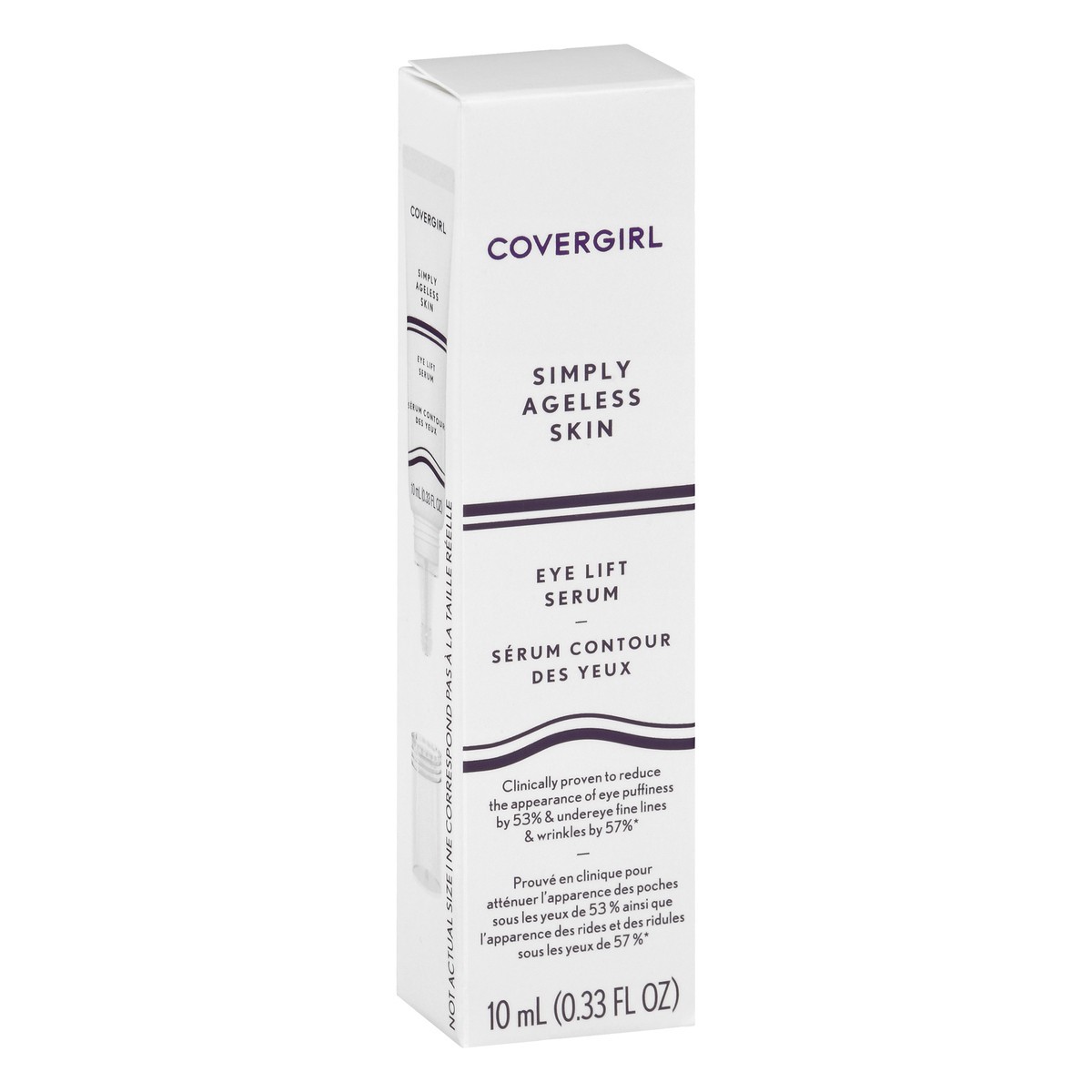 slide 3 of 12, Covergirl COVERGIRL Simply Ageless Skin Eye Lift Serum, Reduces Wrinkles, 1 Pack, 0.92 Oz ,Serum, Face Serum, Skin Tightening Serum, Anti-Wrinkle Serum, Tighter Skin, Instantly Youthful, Works Well With Makeup, 10 ml