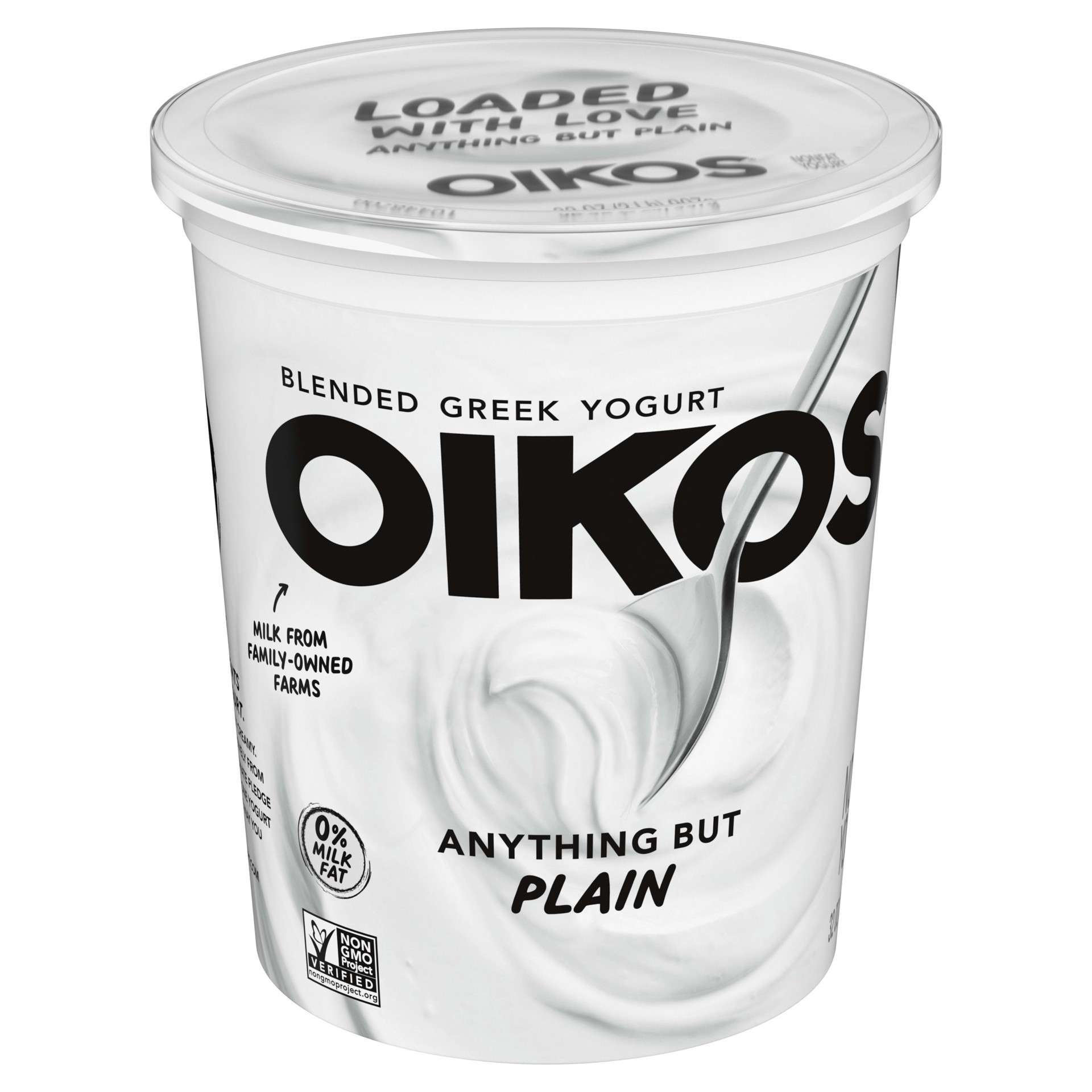 slide 4 of 5, Oikos Blended Greek Nonfat Yogurt, Plain, 32 oz., 32 oz