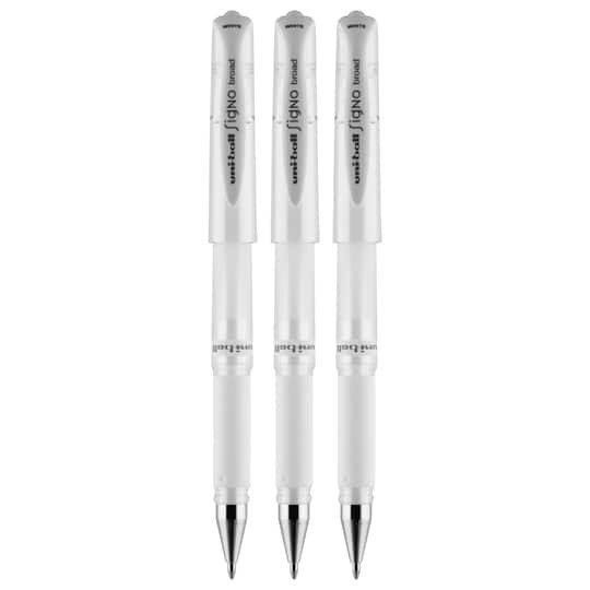 slide 1 of 9, Uni-Ball Uniball Gel Impact 1mm White Gel Pens, 3ct., 1mm
