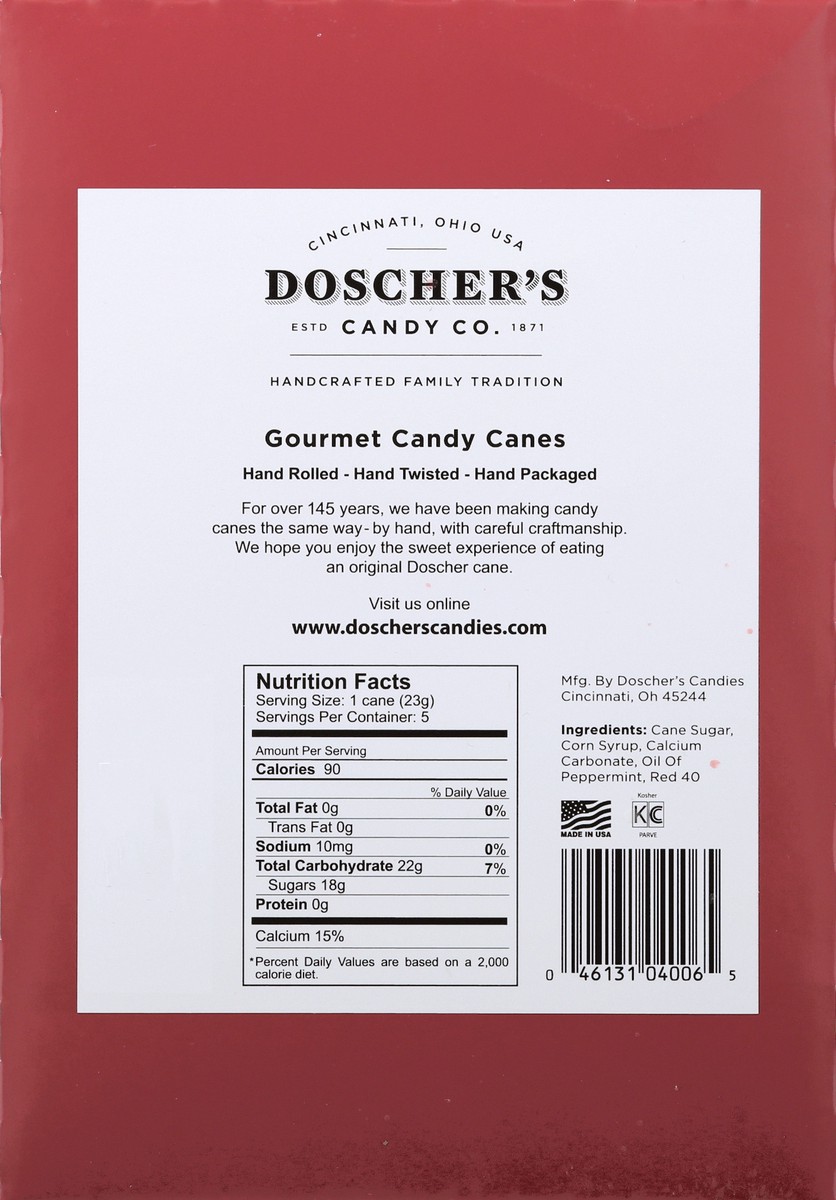 slide 5 of 9, Doscher's Doschers Peppermint Candy Cane 5Ct, 4.05 oz