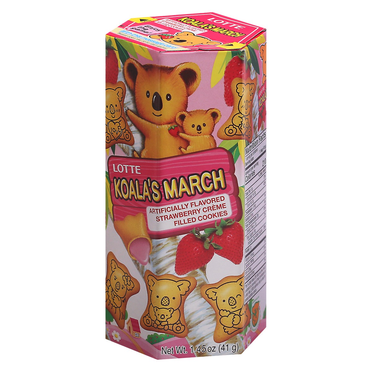 slide 8 of 9, Lotte Koala's March Strawberry Creme Filled Cookies 1.45 oz Box, 1.45 oz