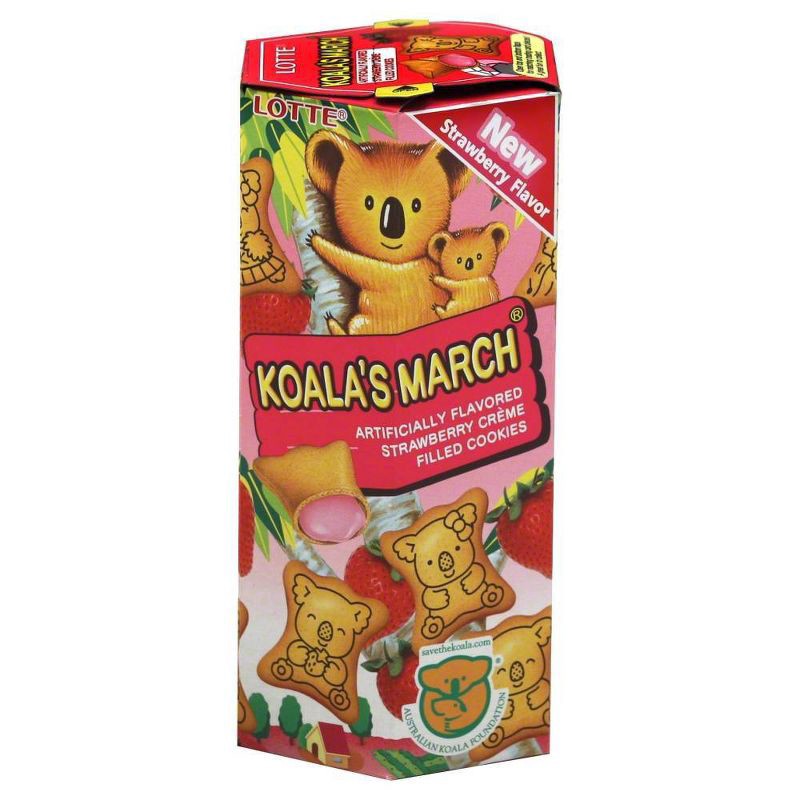 slide 1 of 9, Lotte Koala's March Strawberry Creme Filled Cookies 1.45 oz Box, 1.45 oz
