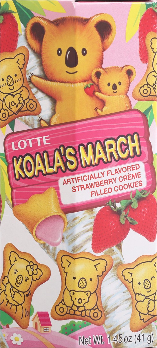 slide 5 of 9, Lotte Koala's March Strawberry Creme Filled Cookies 1.45 oz Box, 1.45 oz