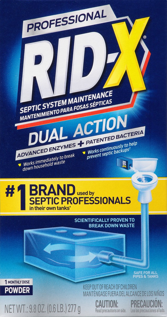 slide 2 of 12, RID-X Powder Professional Dual Action Septic System Maintenance 9.8 oz, 9.80 oz
