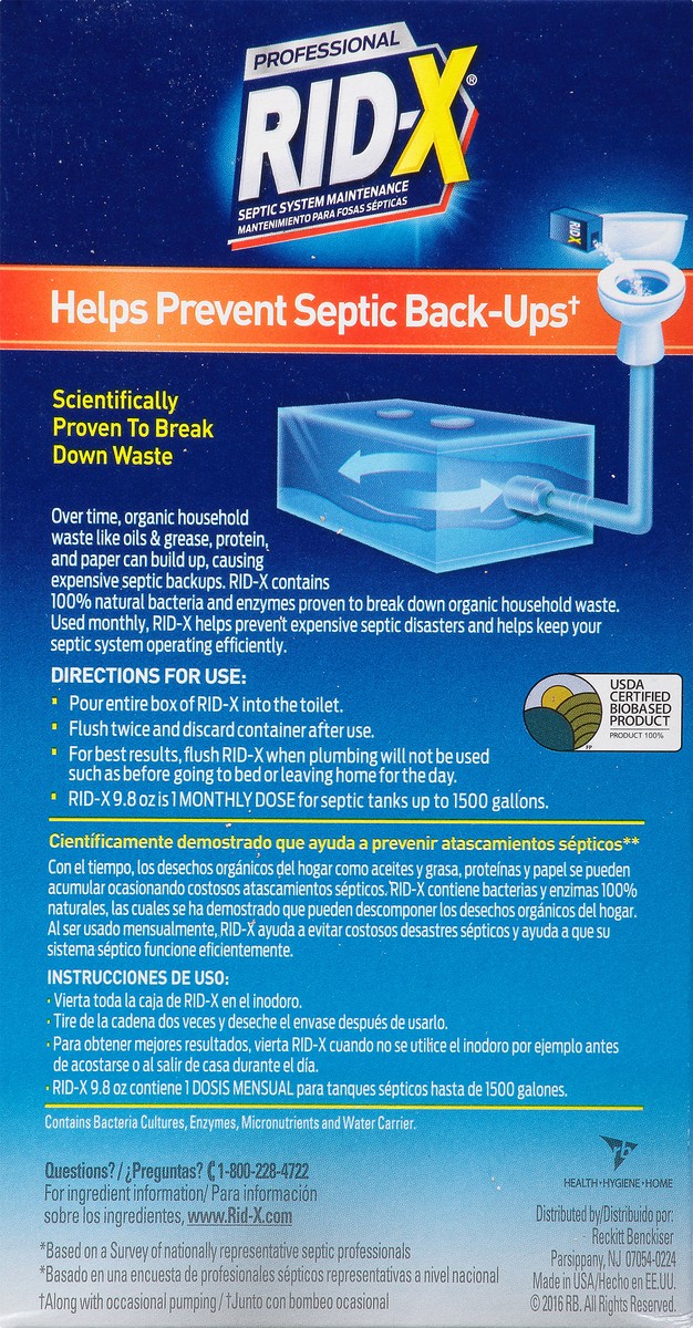 slide 6 of 12, RID-X Powder Professional Dual Action Septic System Maintenance 9.8 oz, 9.80 oz