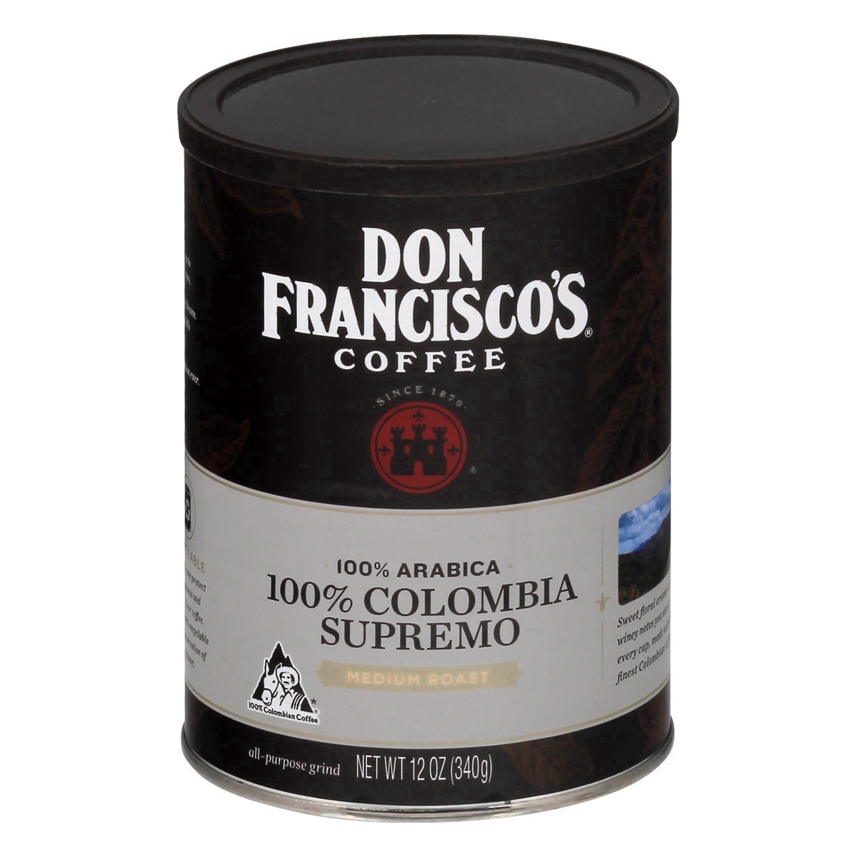 slide 3 of 37, Don Francisco's 100% Arabica Medium Roast 100% Colombia Supremo Coffee - 12 oz, 12 oz