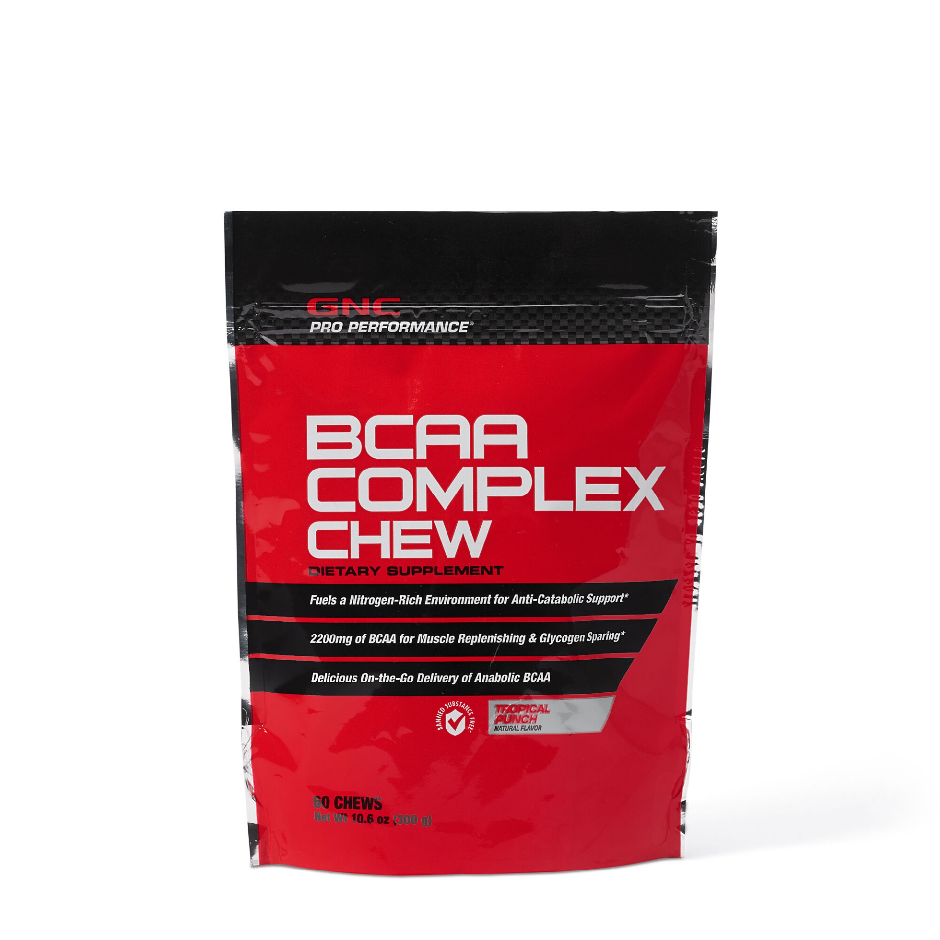 slide 1 of 1, GNC Pro Performance BCAA Complex Chew  Tropical Punch, 60 ct