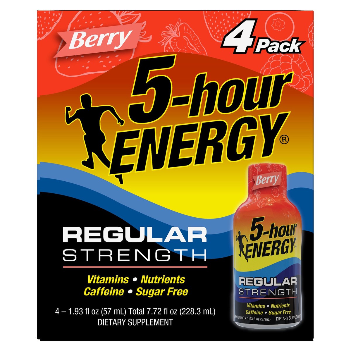 slide 1 of 1, 5-hour ENERGY Shot, Regular Strength, Berry, 4 ct