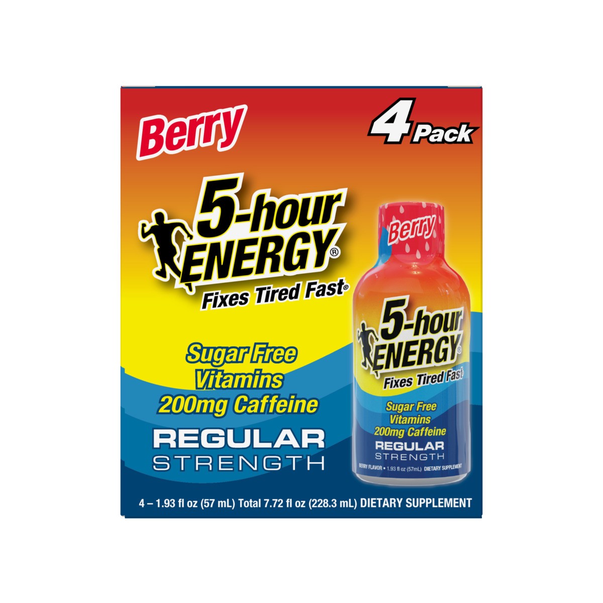 slide 1 of 1, 5-hour ENERGY, Regular Strength, Berry, 4 Pack, 1.93 oz., .33 lb