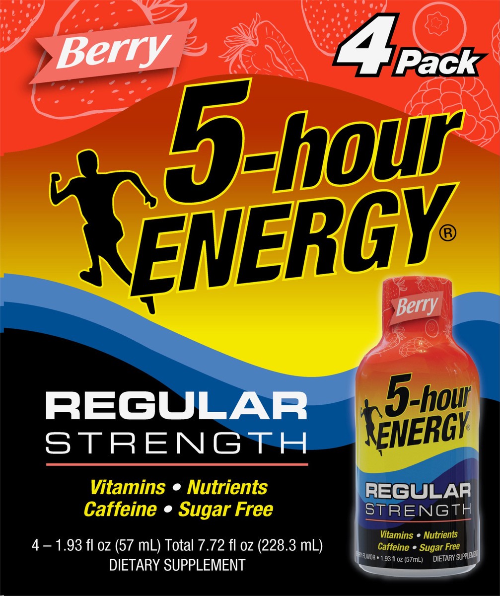 slide 1 of 1, 5-hour ENERGY Shot, Regular Strength, Berry - 4 ct, 4 ct