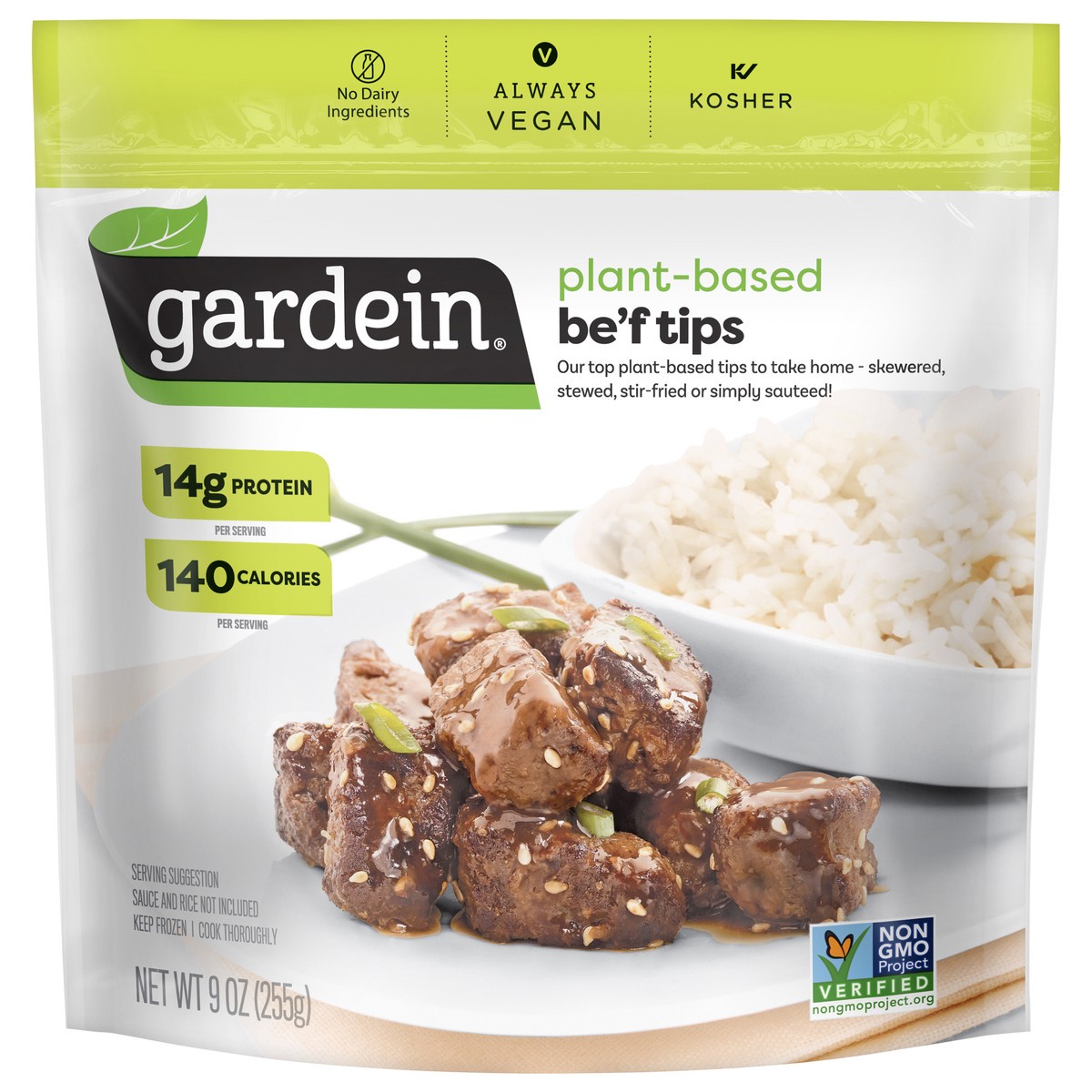 slide 1 of 5, Gardein Plant-Based Protein Beefless Tips, Vegan, Frozen, 9 oz., 9 oz
