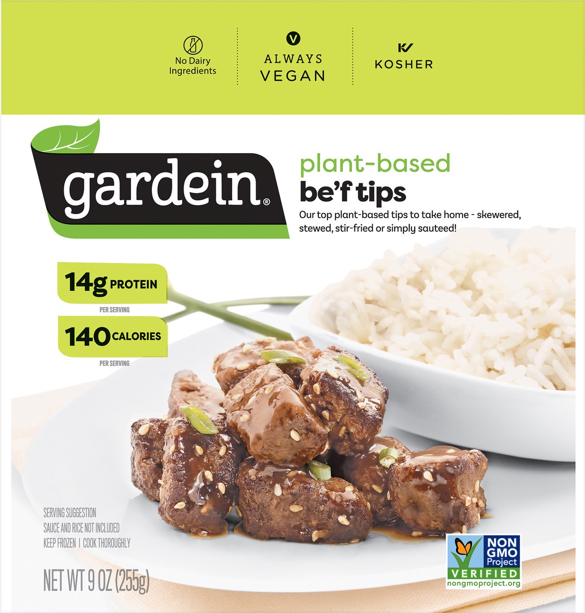 slide 1 of 5, Gardein Plant-Based Protein Beefless Tips, Vegan, Frozen, 9 oz., 9 oz