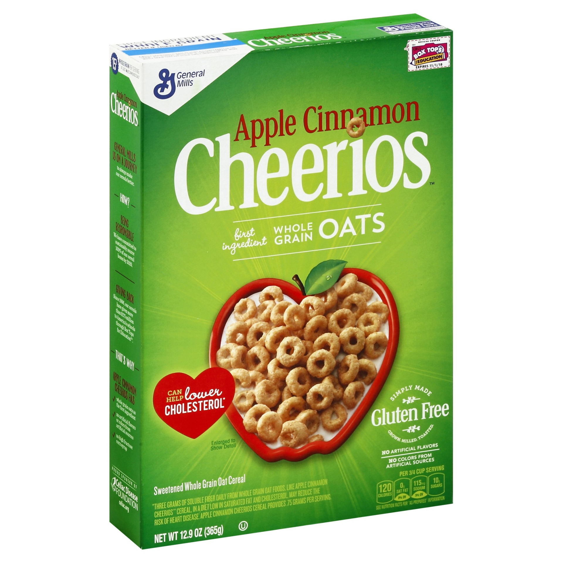 slide 1 of 4, Cheerios Apple Cinnamon Breakfast Cereal, 12.9 oz