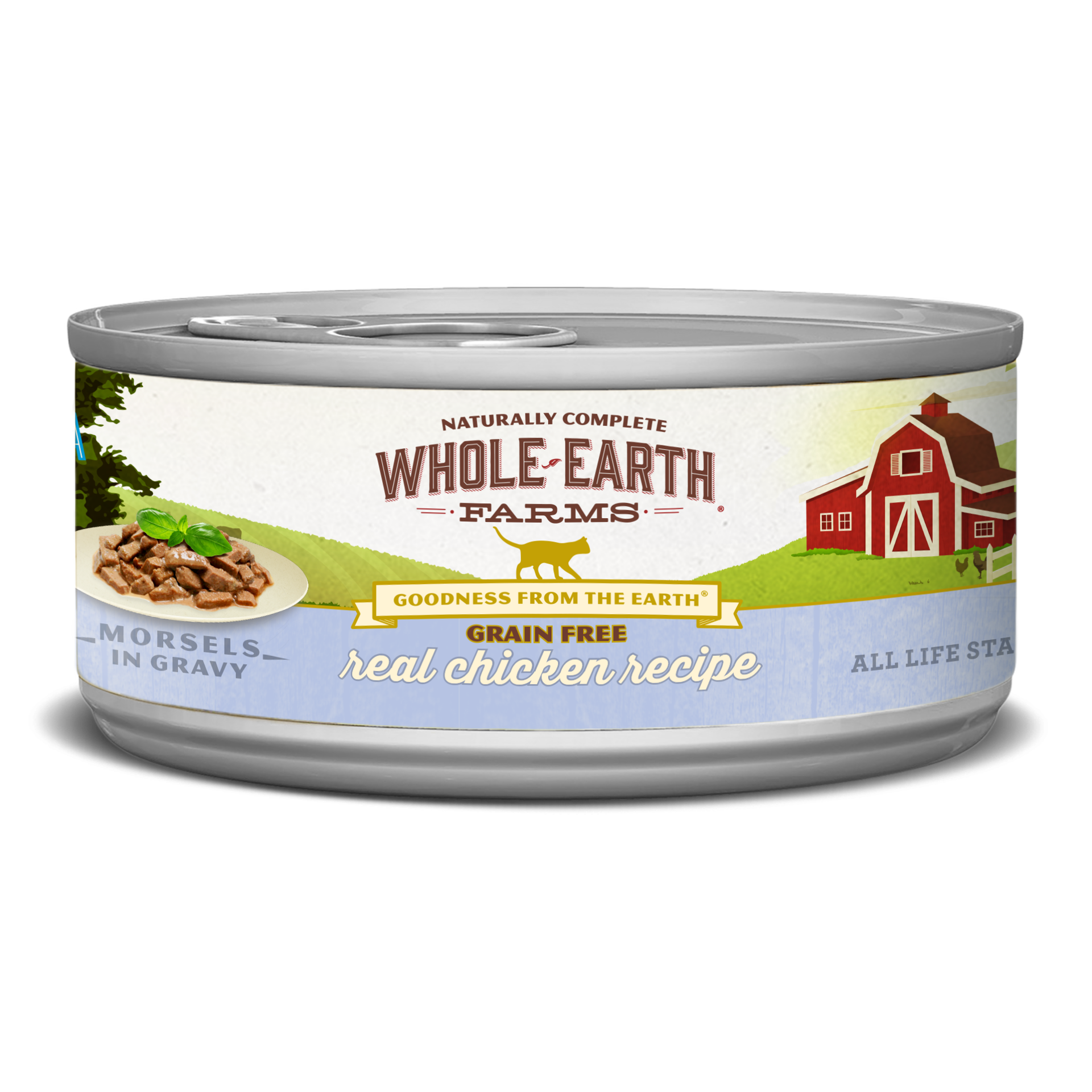 slide 1 of 2, Whole Earth Farms Grain Free Real Chicken Recipe Wet Cat Food -  5 oz Can, 5 oz