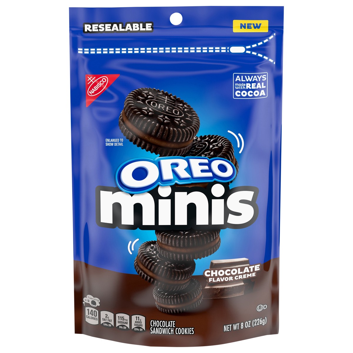 slide 1 of 15, Oreo Mini Chocolate Crme Snack Sak, 8 oz