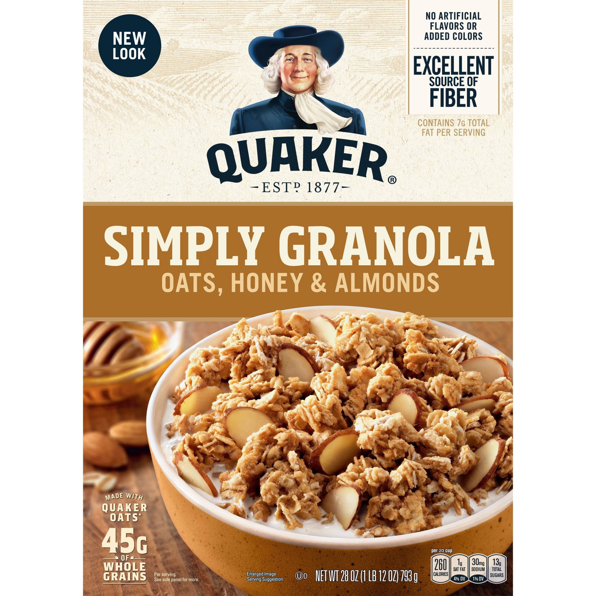 slide 1 of 4, Quaker Granola Oats Honey and Almond, 28 oz