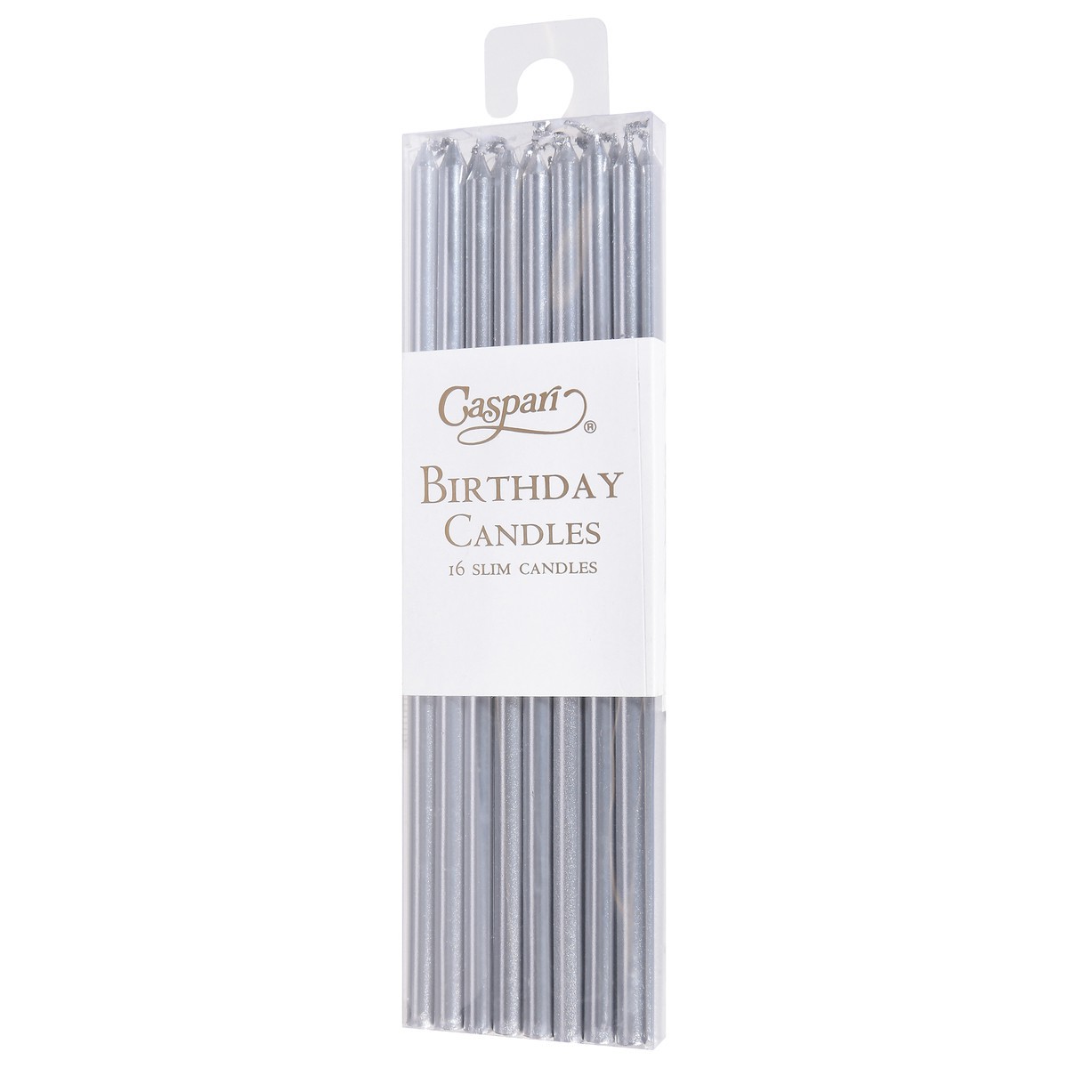 slide 7 of 11, Caspari Slim Silver Birthday Candles 16 ea, 1 ct