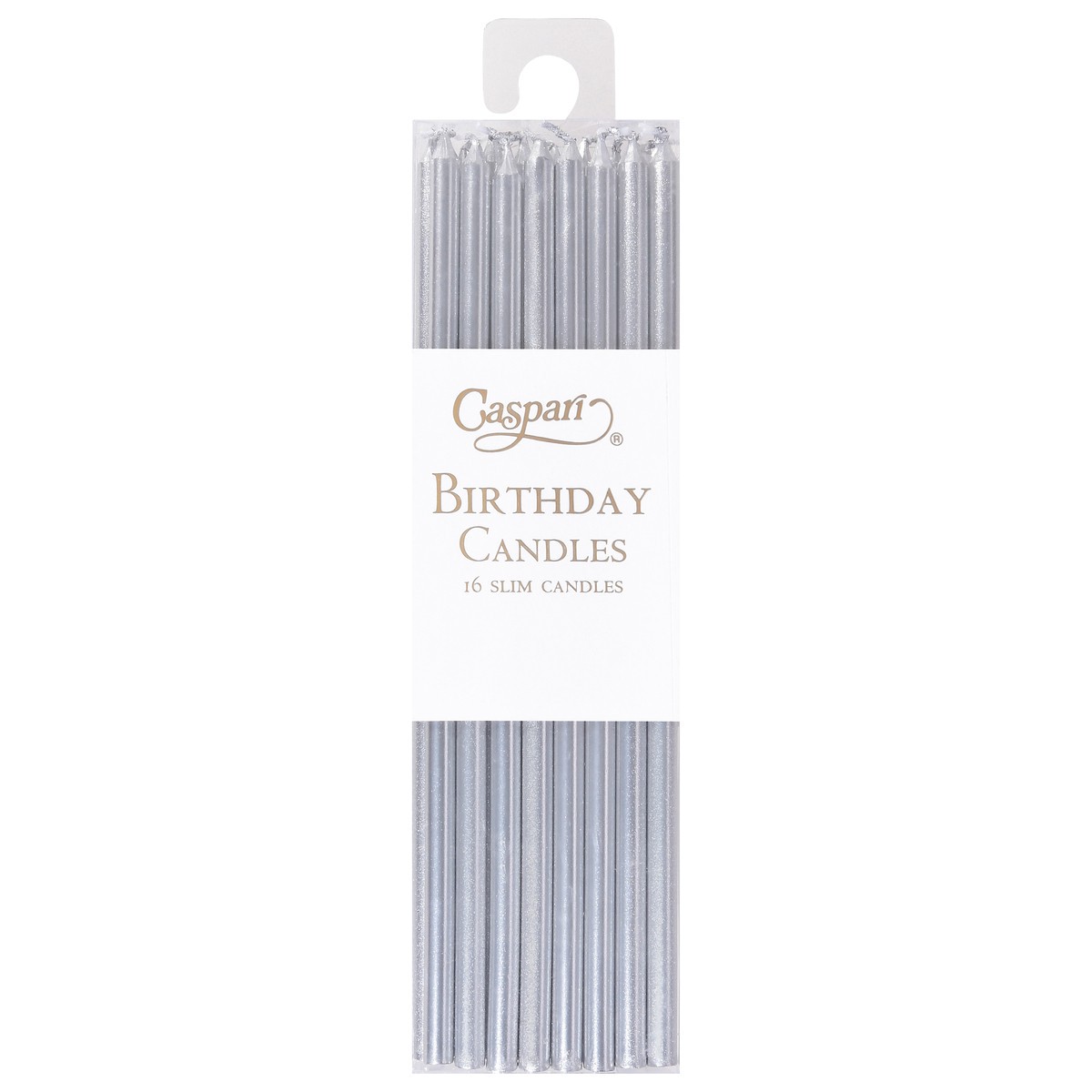 slide 5 of 11, Caspari Slim Silver Birthday Candles 16 ea, 1 ct