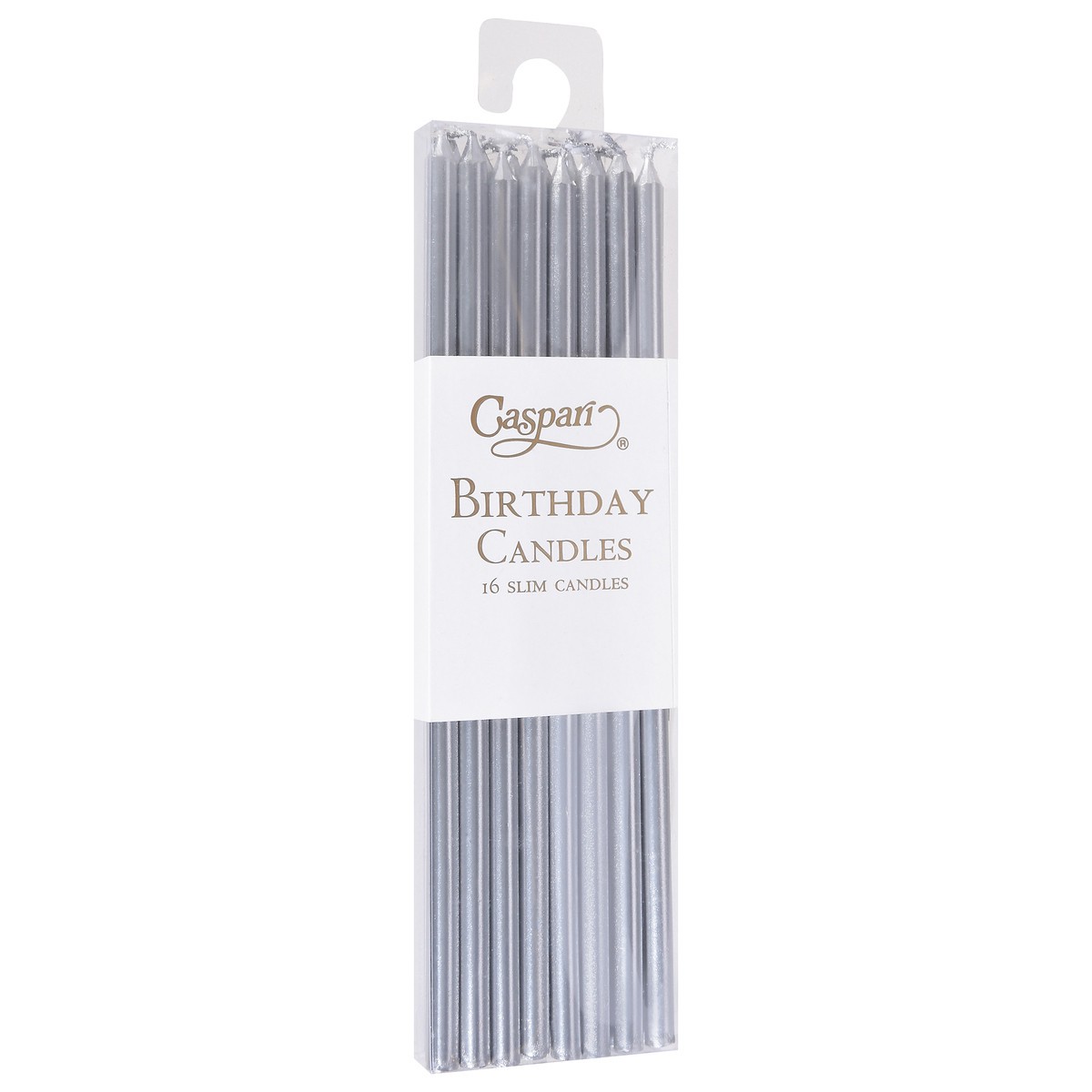 slide 6 of 11, Caspari Slim Silver Birthday Candles 16 ea, 1 ct