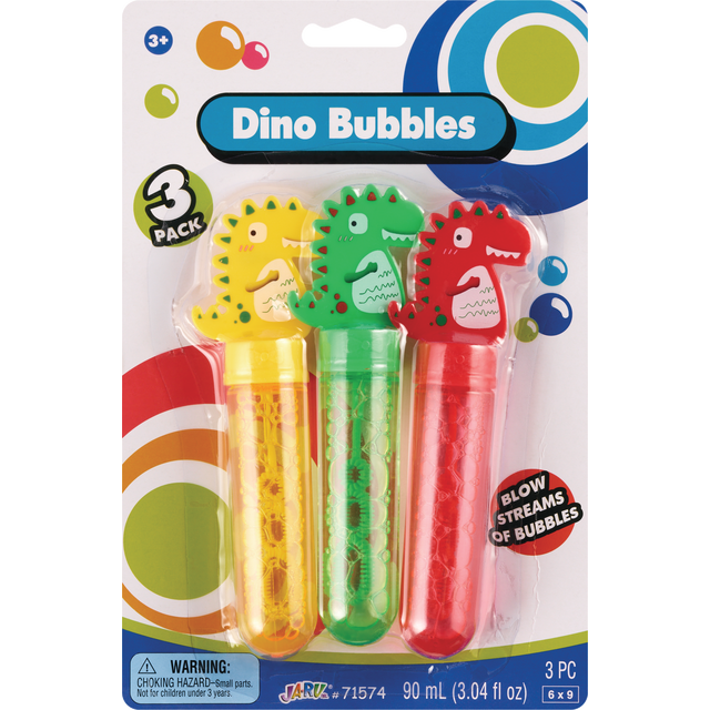 slide 1 of 1, Ja-Ru Dino Bubbles, Assorted Styles, 3 Ct, 1 ct