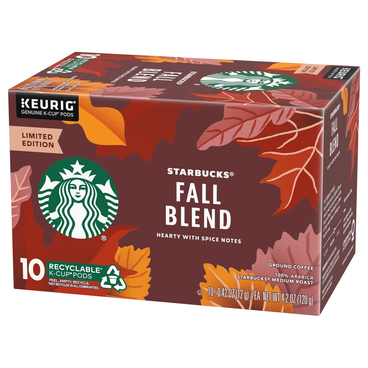 slide 2 of 11, Starbucks K-Cup Coffee Pods, Fall Blend Medium Roast Coffee for Keurig Brewers, 100% Arabica, Limited Edition, 1 Box - 4.2 oz, 4.2 oz