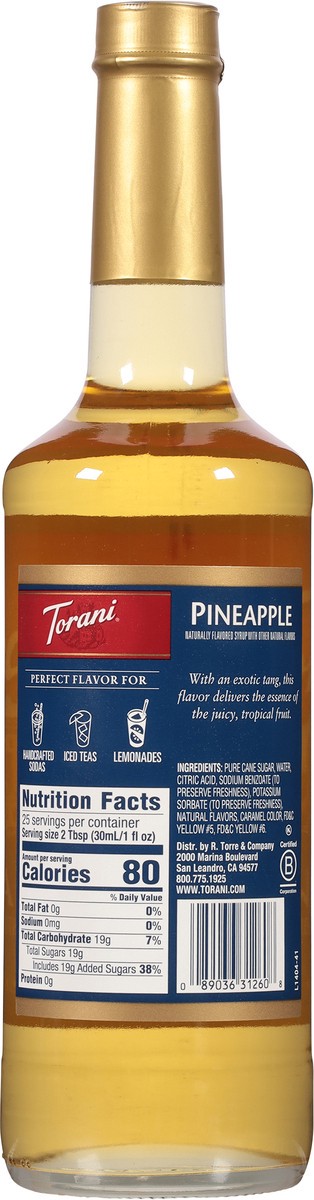 slide 9 of 13, Torani Pineapple Syrup - 750 ml, 750 ml