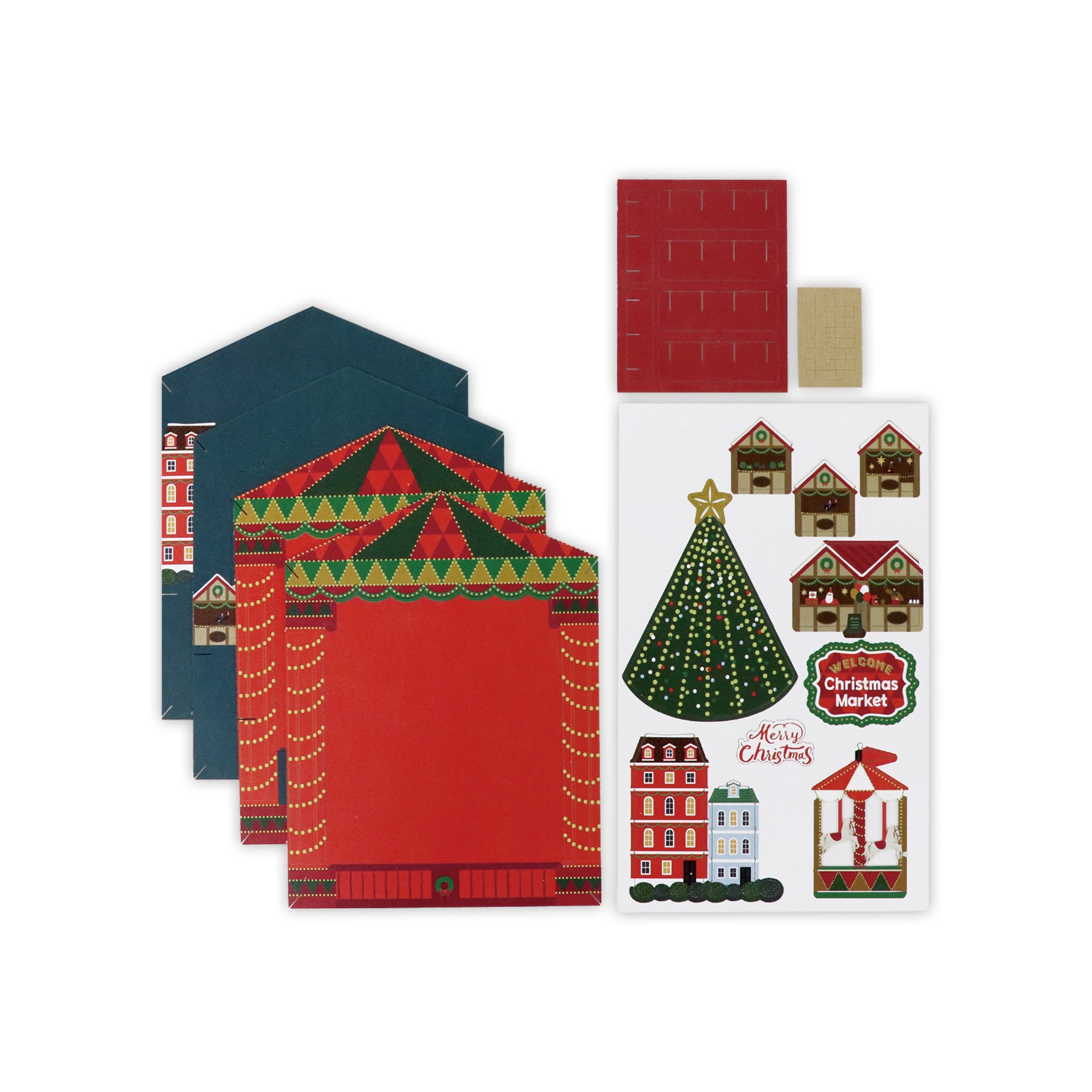 slide 2 of 3, Christmas Market Paper Diorama Kit By Recollections, 4.7 in x 3.8 in x 1.45 in