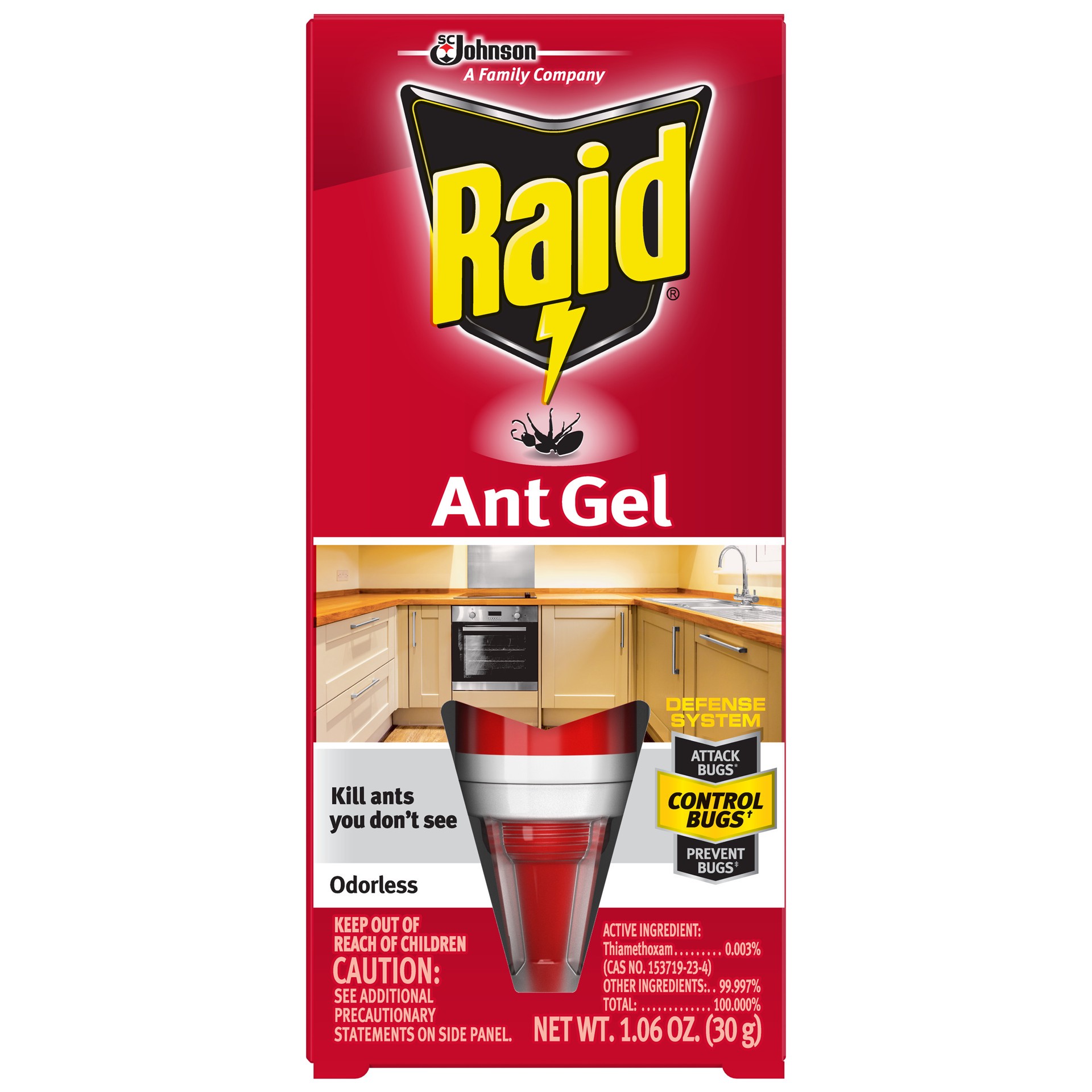 slide 1 of 1, Raid Small Ant Bait Gel, 1 oz